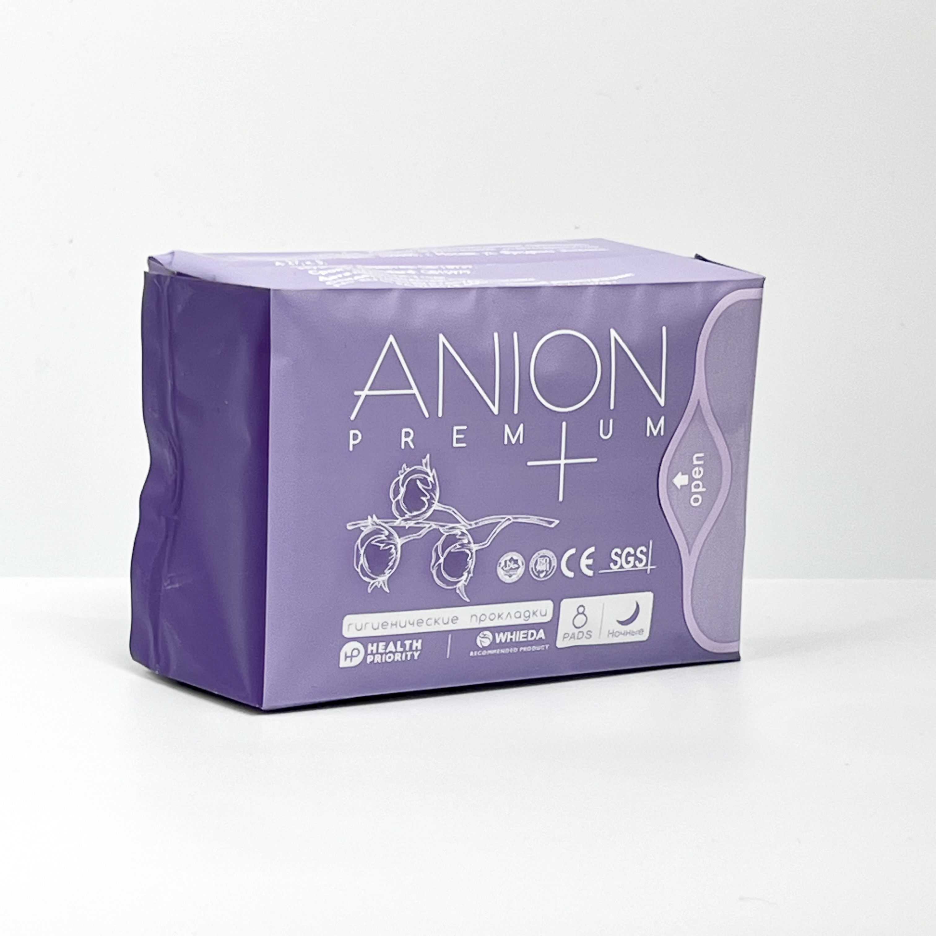 Гигиенические анионовые прокладки Anion+ (ночные, 8 шт)